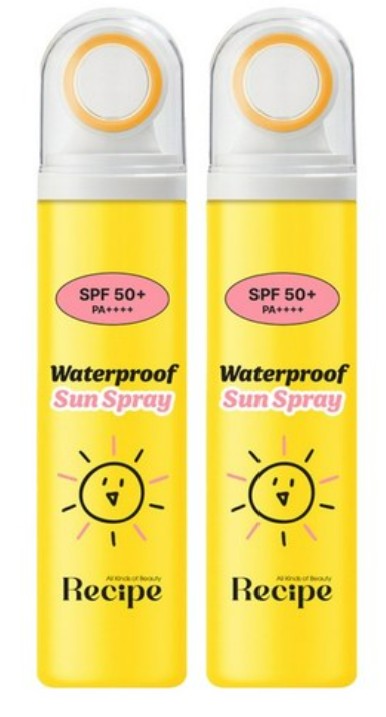 레시피 워터프루프 선스프레이 SPF50+ PA++++, 2개, 80ml