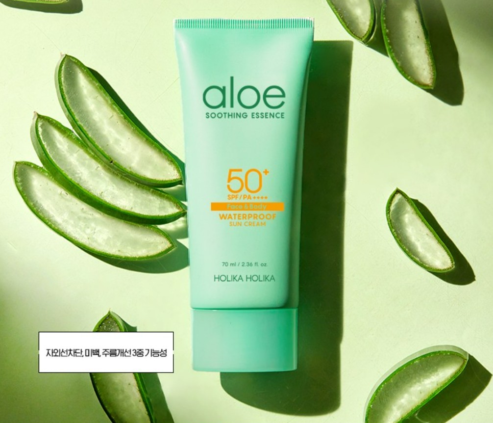 홀리카홀리카 알로에 워터프루프 선크림 SPF50+ PA++++ 제품 이미지