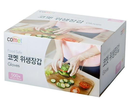 코멧 도톰한 엠보싱 위생장갑 500매 할인정보 바로가기