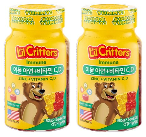릴크리터스 이뮨 아연 비타민 C D 120정 어린이 젤리 영양제 할인정보 바로가기