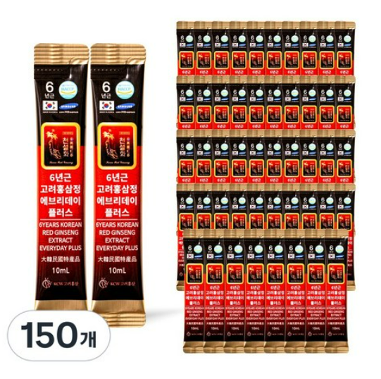 6년근 홍삼 스틱 진액 실속형 에브리데이 플러스 10ml 150개 추석 선물 사러가기