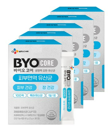 BYO 코어 피부면역 유산균 30포 60g 5개 세트 할인정보 바로가기