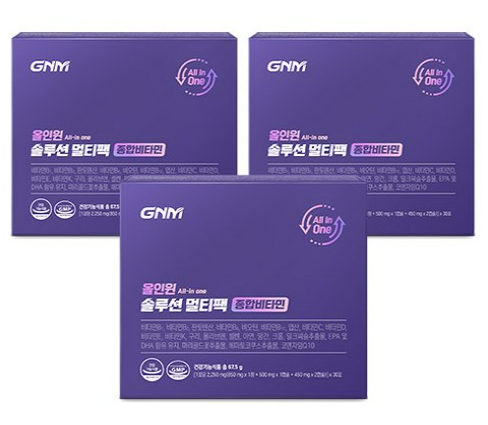 GNM자연의품격 올인원 솔루션 멀티팩 종합비타민 30회분 3개 오메가3 루테인 보러가기